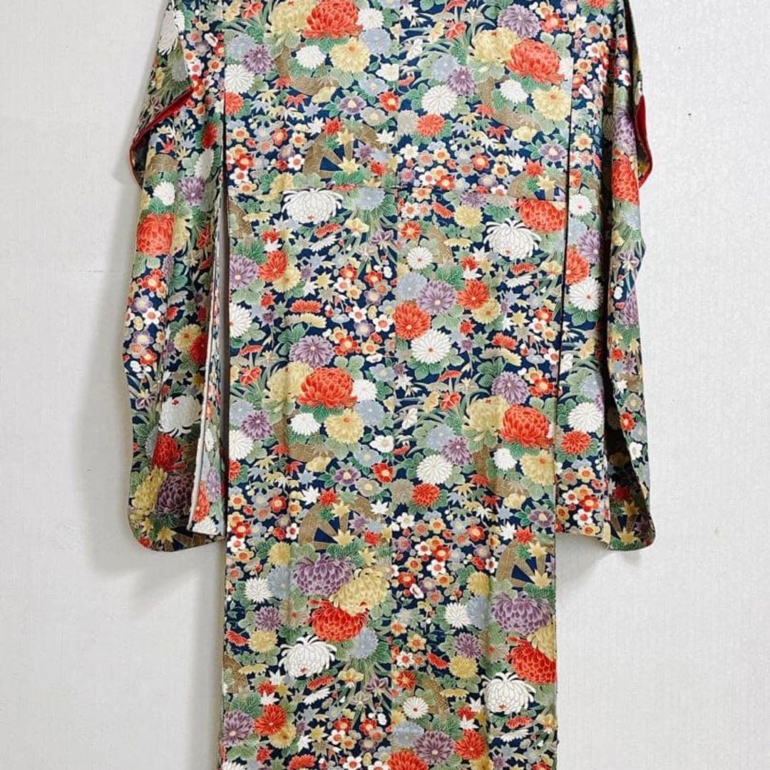 2点セット 美品 三松 アンティーク 振袖 正絹 袷 帯 大正ロマン 成人卒業式