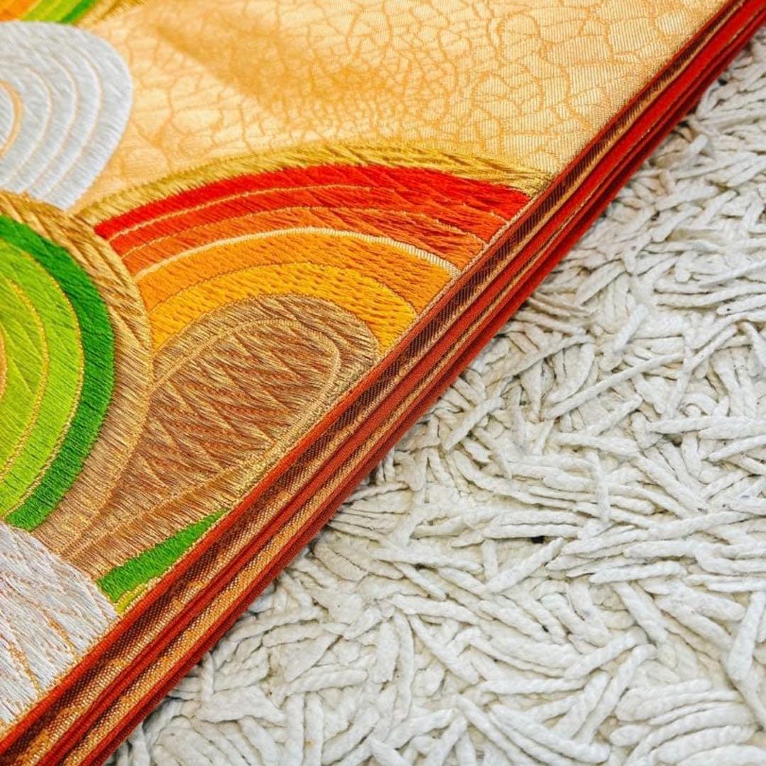 2点セット 美品 三松 アンティーク 振袖 正絹 袷 帯 大正ロマン 成人卒業式