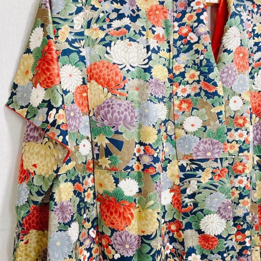 2点セット 美品 三松 アンティーク 振袖 正絹 袷 帯 大正ロマン 成人卒業式