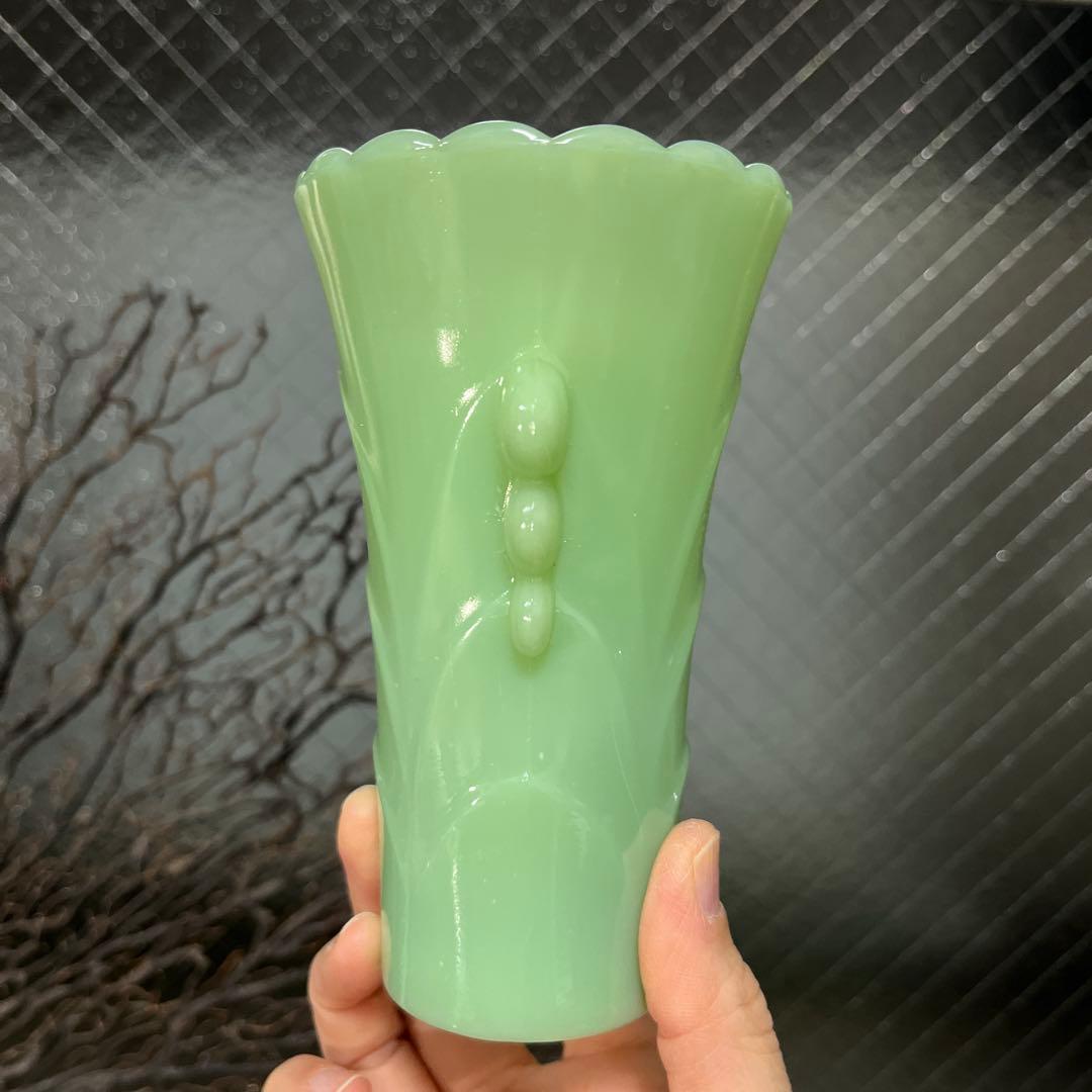 骨董　プレスガラス　人気　ファイアーキング　ジェダイ　フラワーベース