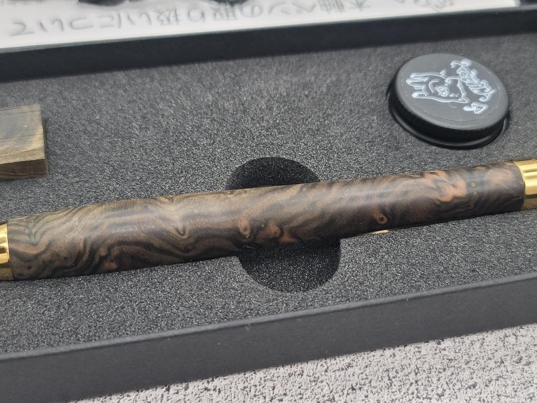 新品　こぶた工房　黒檀瘤　極上杢　シャープペンシル0.5