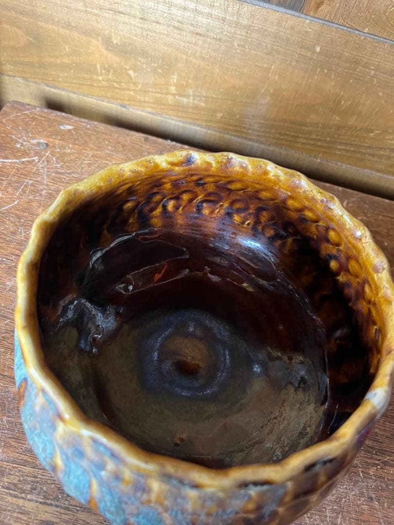 古い　陶器 茶碗