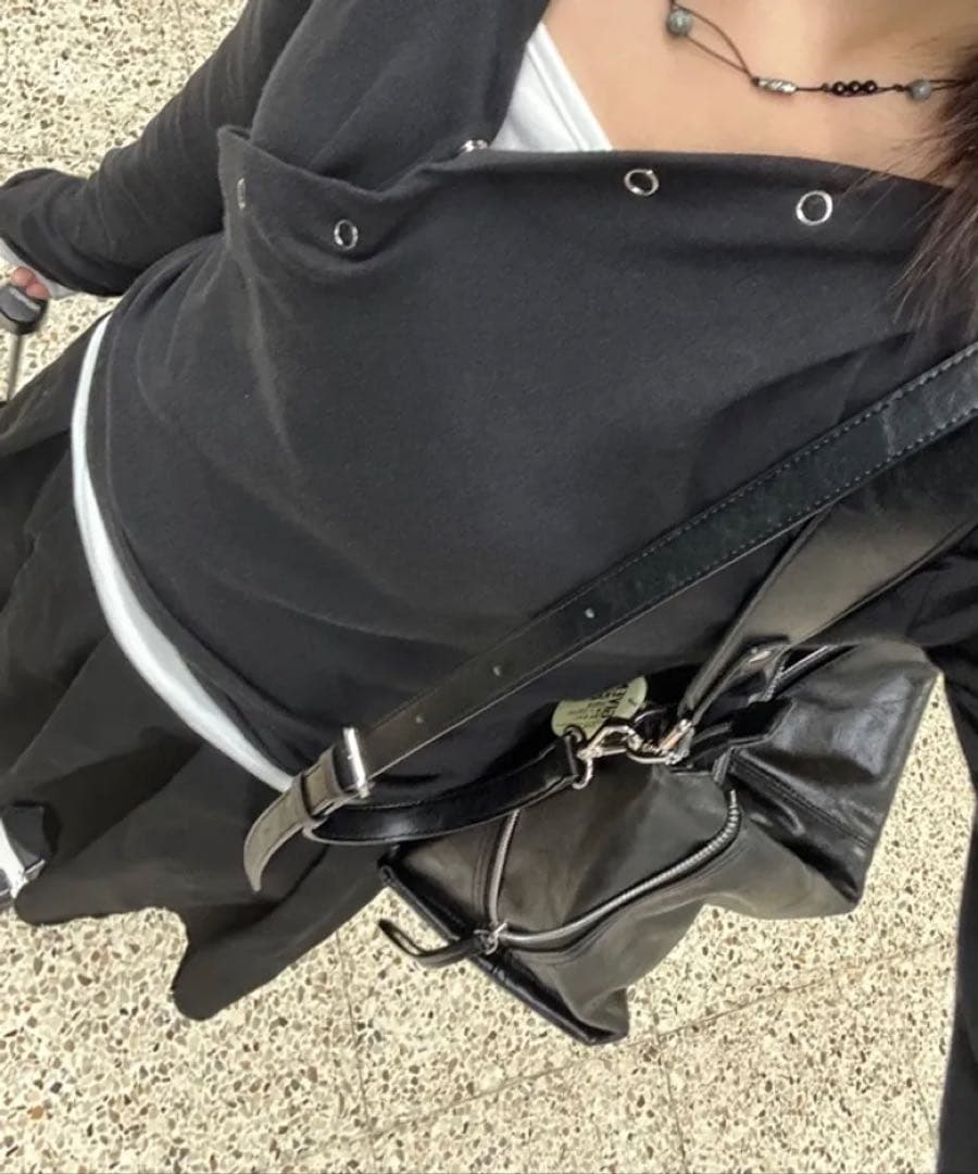 MATIN KIM SIDEZIPPER SHOULDER BAGマーティンキム