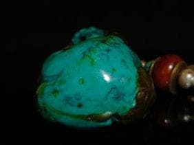 ターコイズ 龍頭亀彫アクセサリー