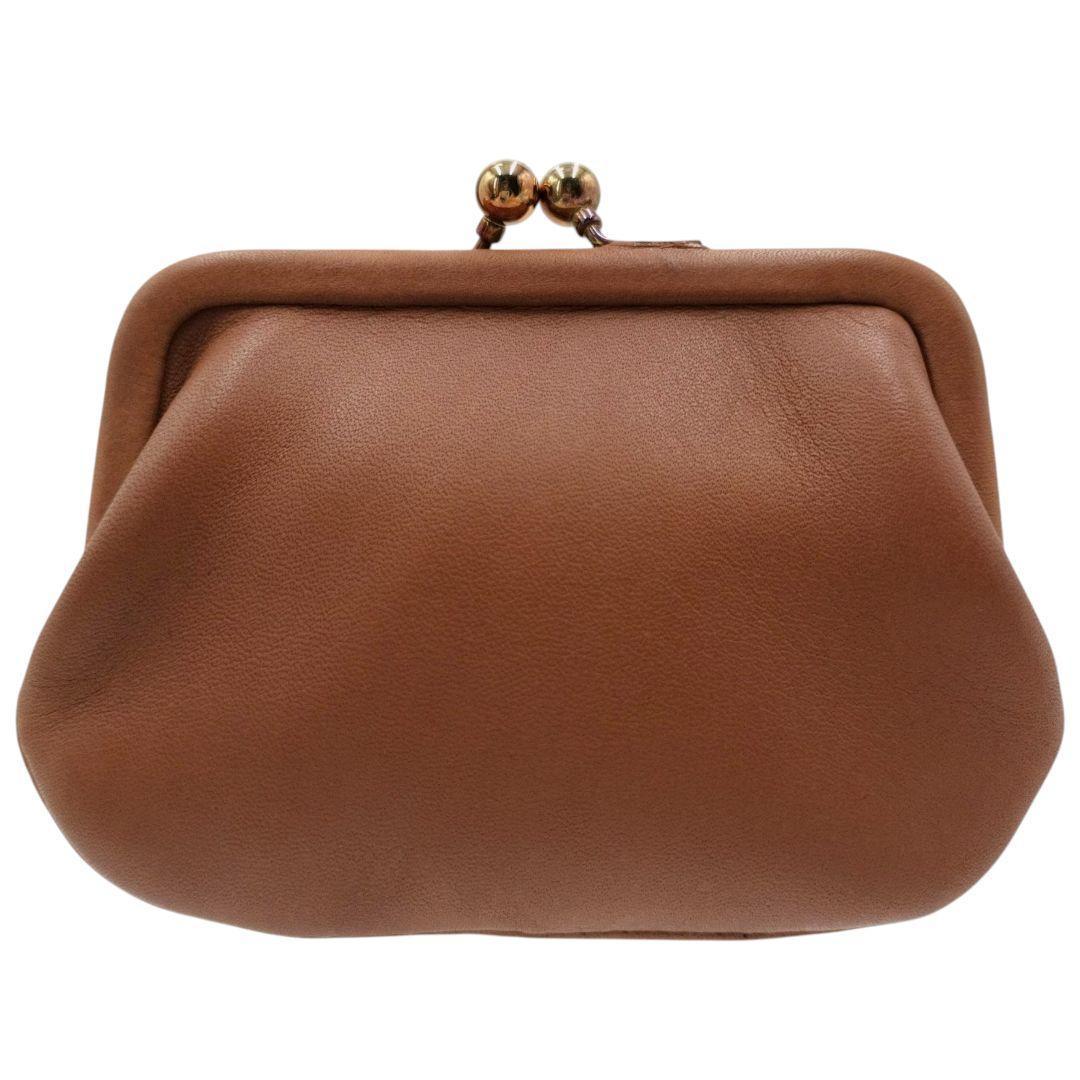 小物 Old Coach kiss lock coin purse Leather