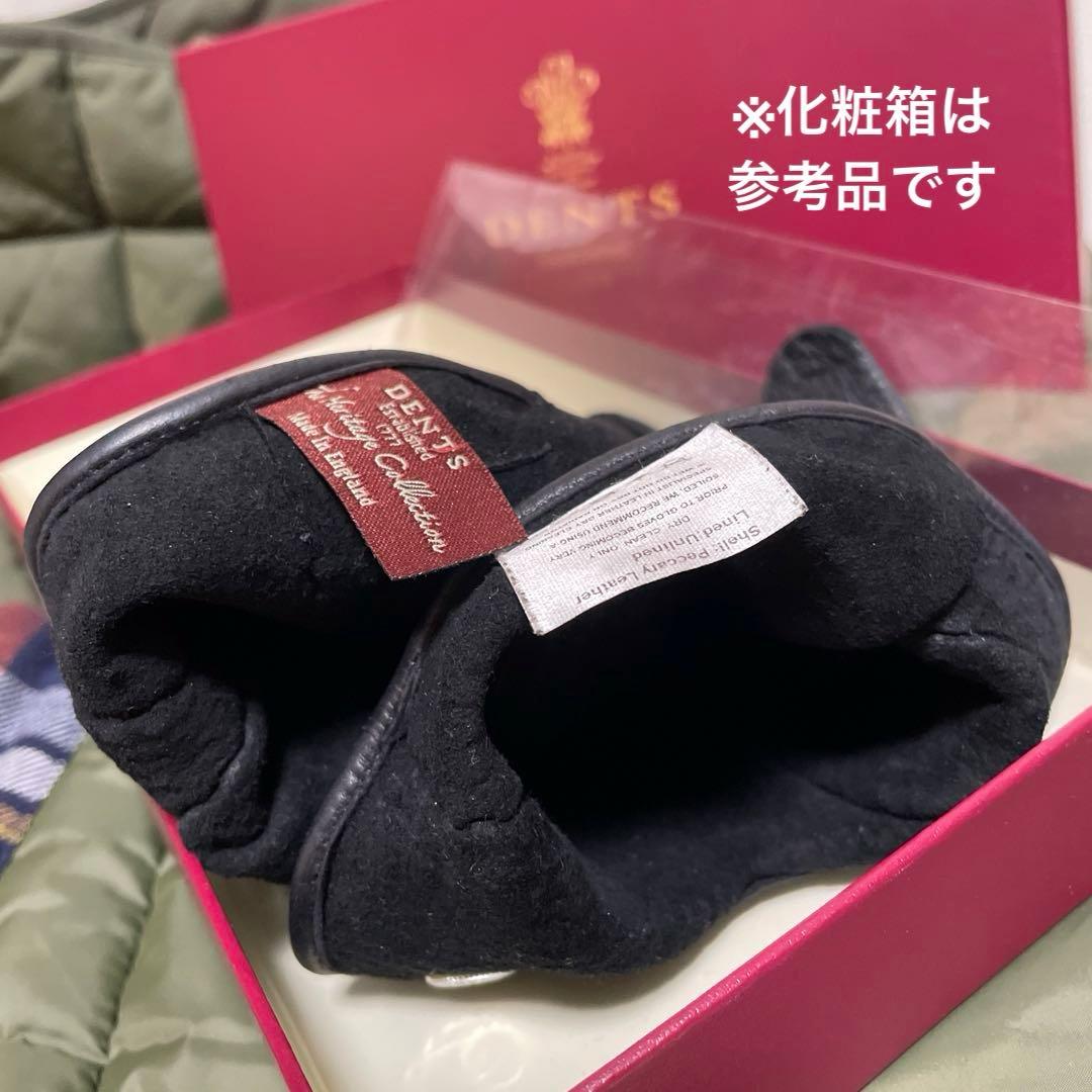 【英国老舗】極美品/DENTS製ペッカリー本革レザー手袋ブラック