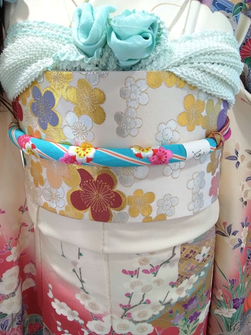 振袖フルセット、正絹振袖成人式、重ね衿、帯揚げ帯締め、西陣袋帯、