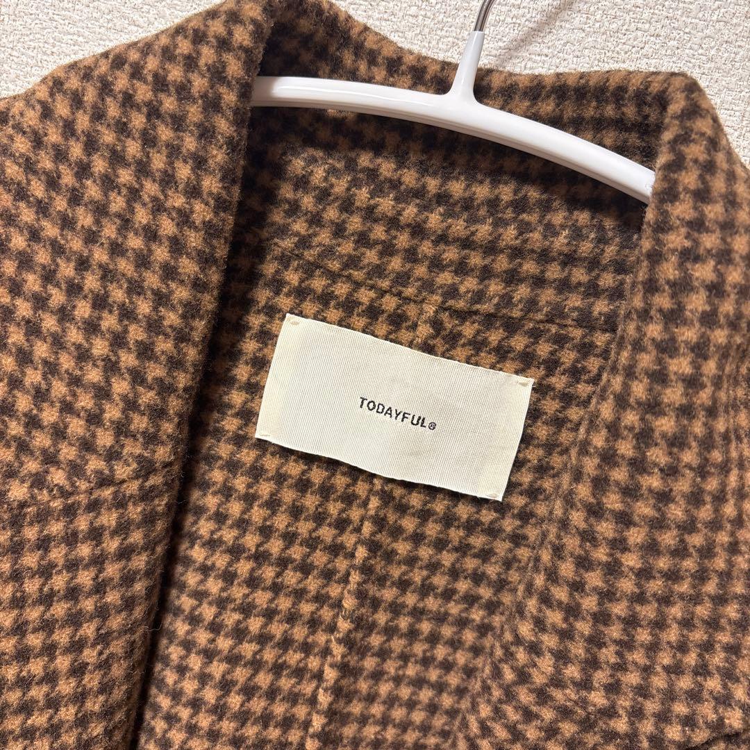 s*o様 TODAYFUL チェック柄ロングコート 38