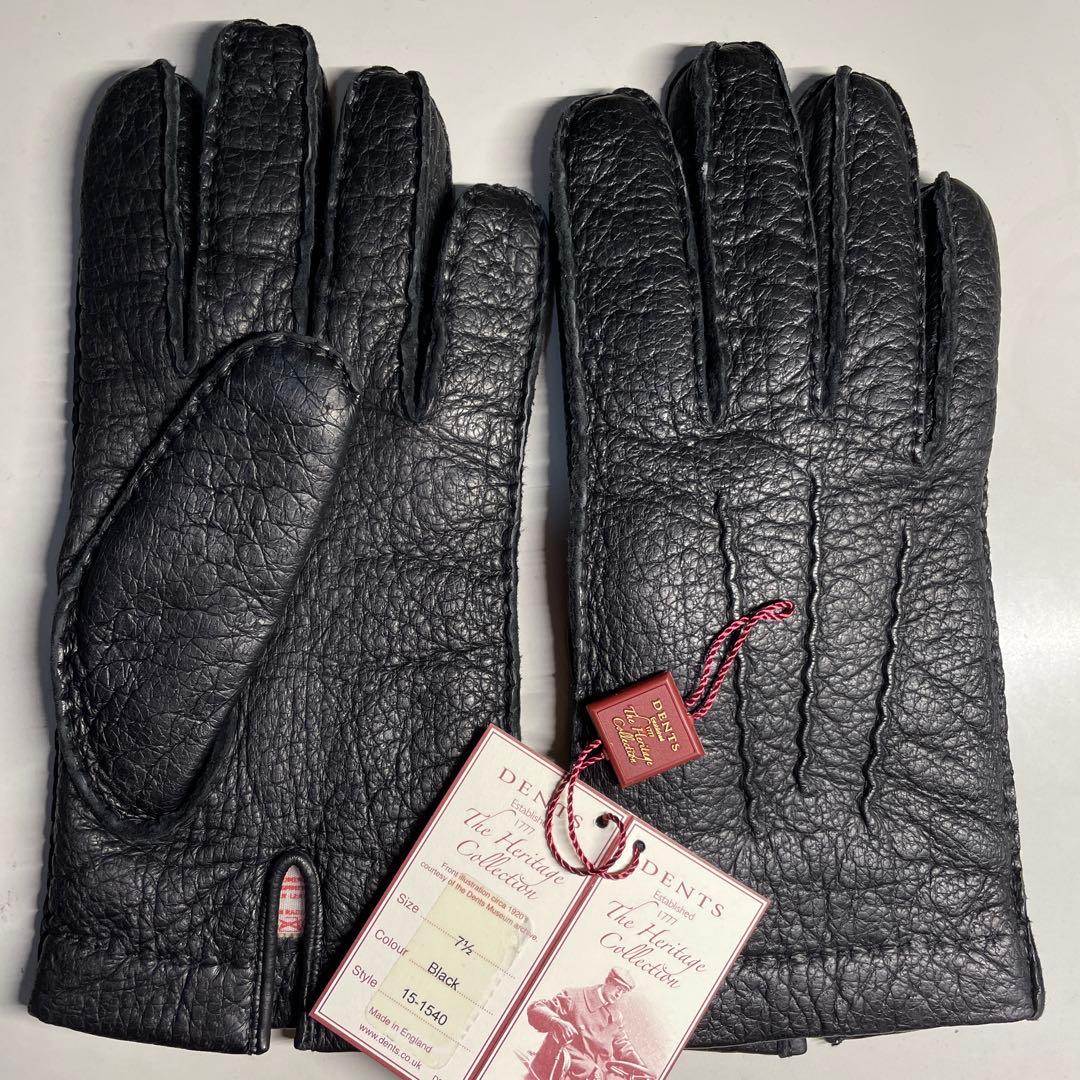 デンツ ペッカリー ブラック サイズ7-1/2 カシミア製ライニング