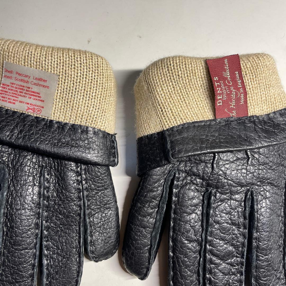 デンツ ペッカリー ブラック サイズ7-1/2 カシミア製ライニング