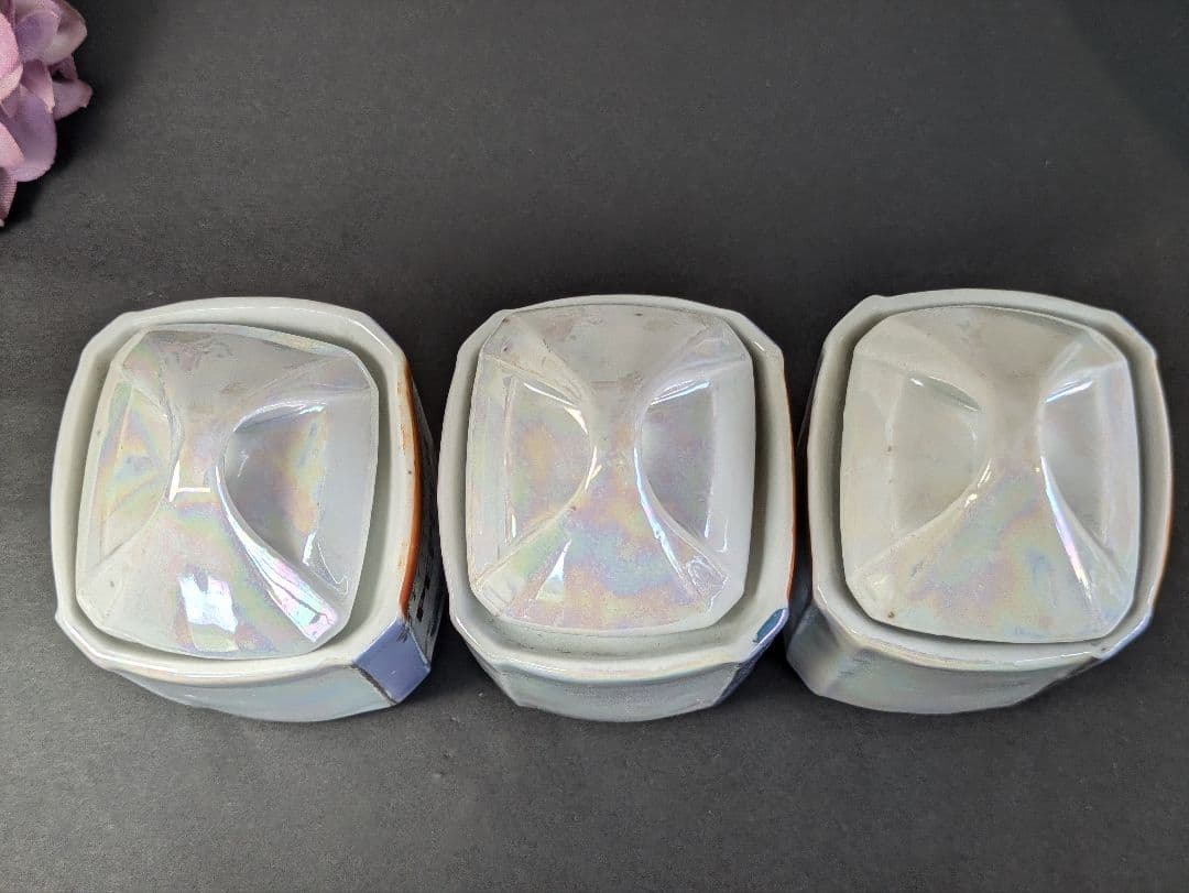 イギリス蚤の市 ドイツ製 陶器 スパイスキャニスター セット