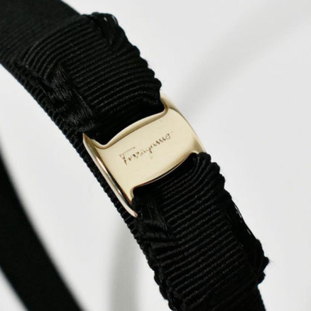 【美品】Ferragamo フェラガモ カチューシャ リボン ブラック