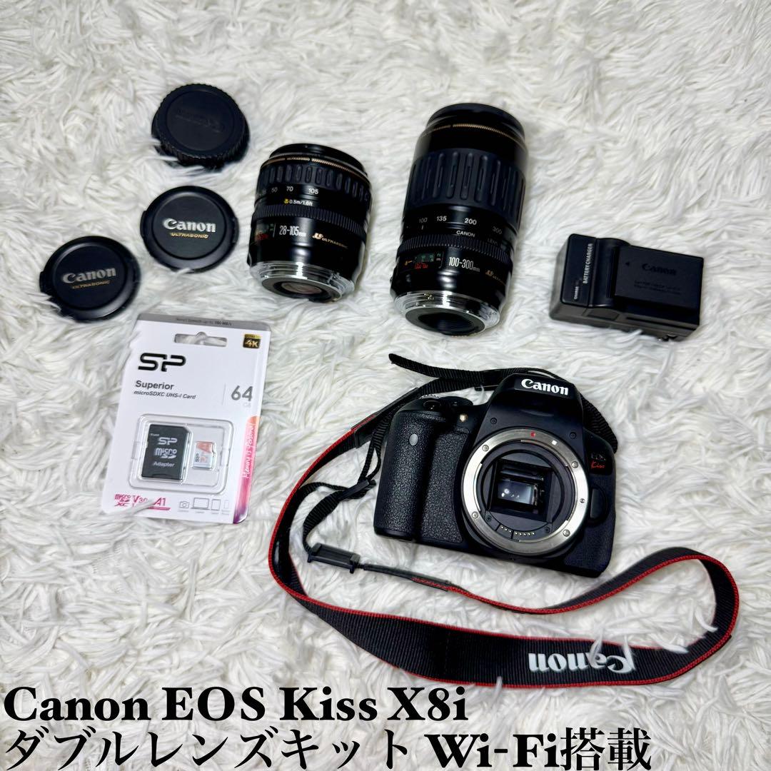 ☆美品 Canon EOS Kiss X8i ダブルレンズキット Wi-Fi搭載