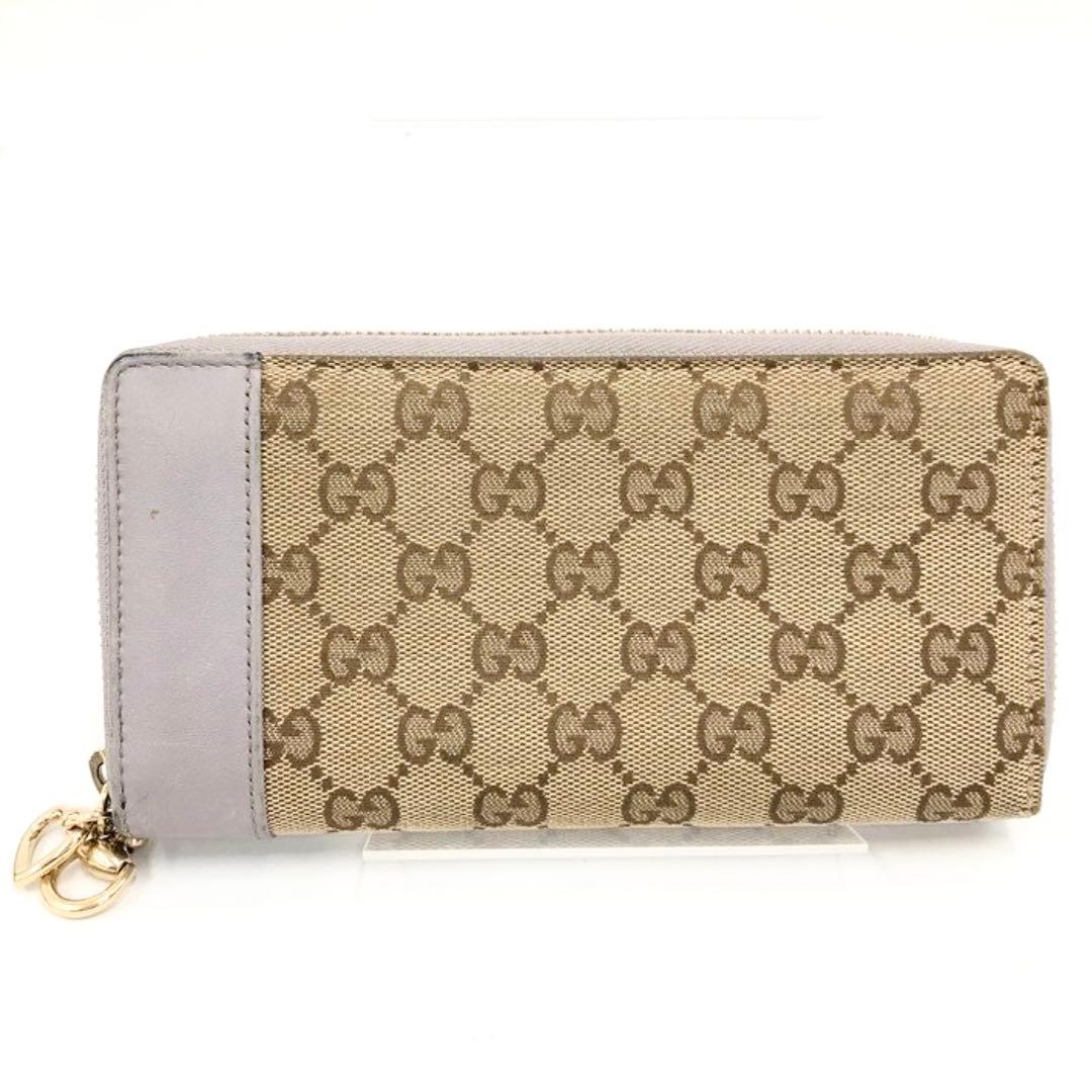 GUCCI グッチ レディース フ長財布 GG柄キャンバス　ラウンドファスナー