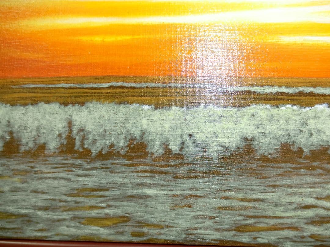 【ART】朝隈敏郎真筆(朝焼けの海)特寸法