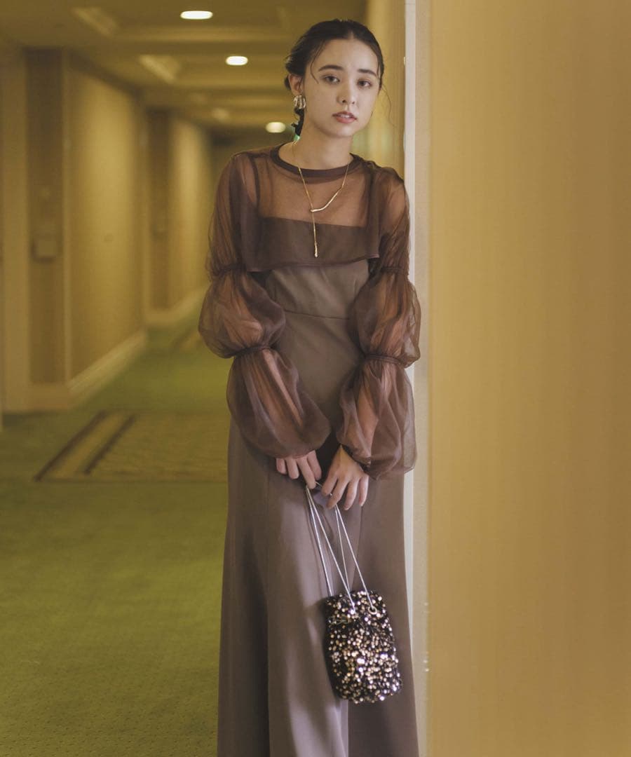 Kastane オケージョンドレス 結婚式 / チュールレイヤードベアドレス