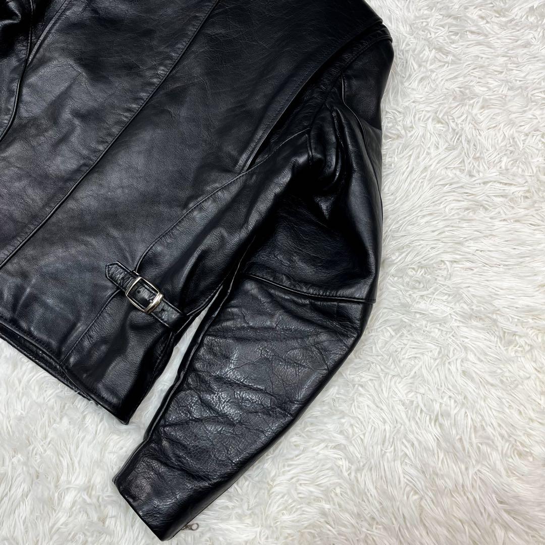 美品 バンソン 希少タイプD レザージャケット 裏地キルティング ロゴ総柄