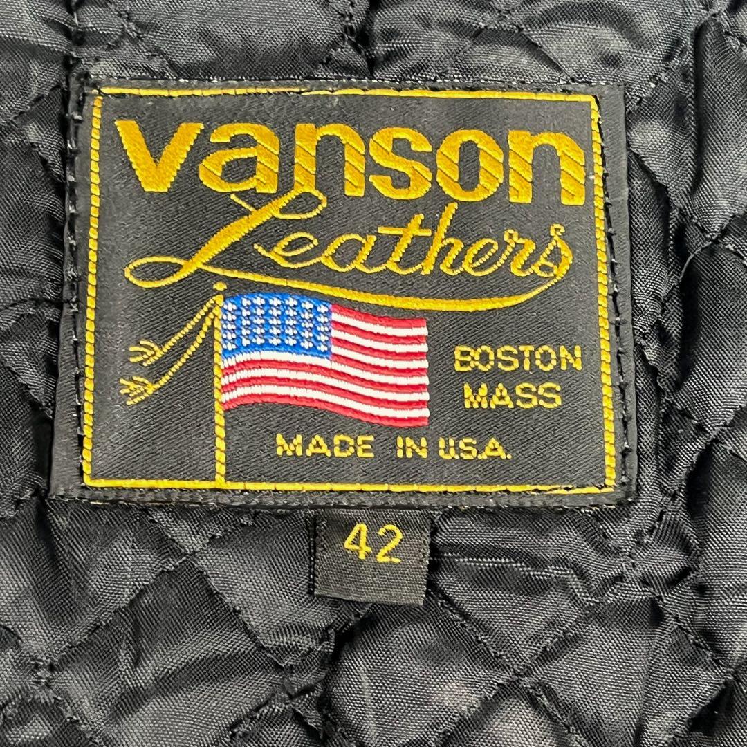 美品 バンソン 希少タイプD レザージャケット 裏地キルティング ロゴ総柄