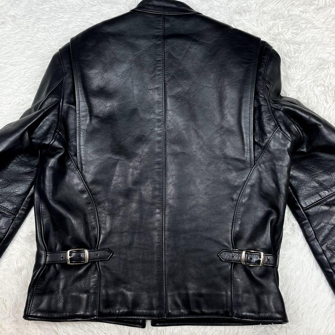 美品 バンソン 希少タイプD レザージャケット 裏地キルティング ロゴ総柄