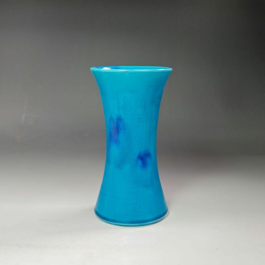 イ590 花瓶『永楽善五郎造』『二彩立鼓花入　花生　共箱』茶道具