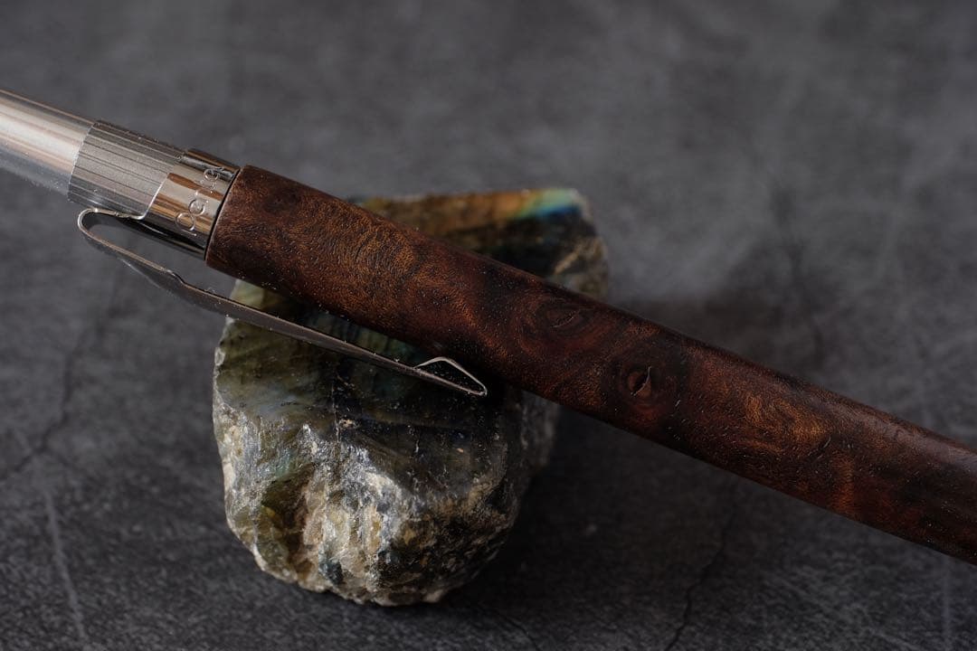 PG5木軸カスタム0205　高村杢工房 製図用シャーペン　クラロウォルナット瘤