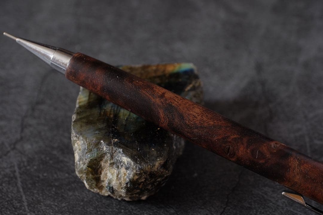 PG5木軸カスタム0205　高村杢工房 製図用シャーペン　クラロウォルナット瘤