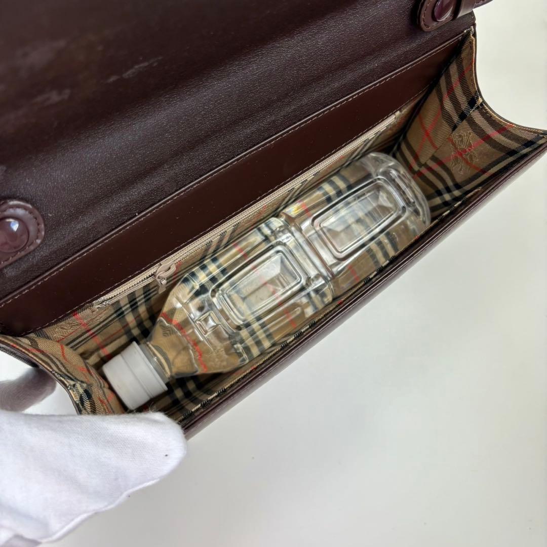 箱付き　バーバリー ハンドバッグ 自立型 ノバチェック シャドーホース ブラウン