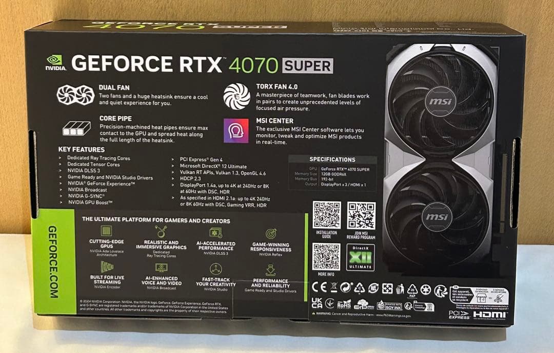 【未開封品】MSI GeForce RTX 4070 Super