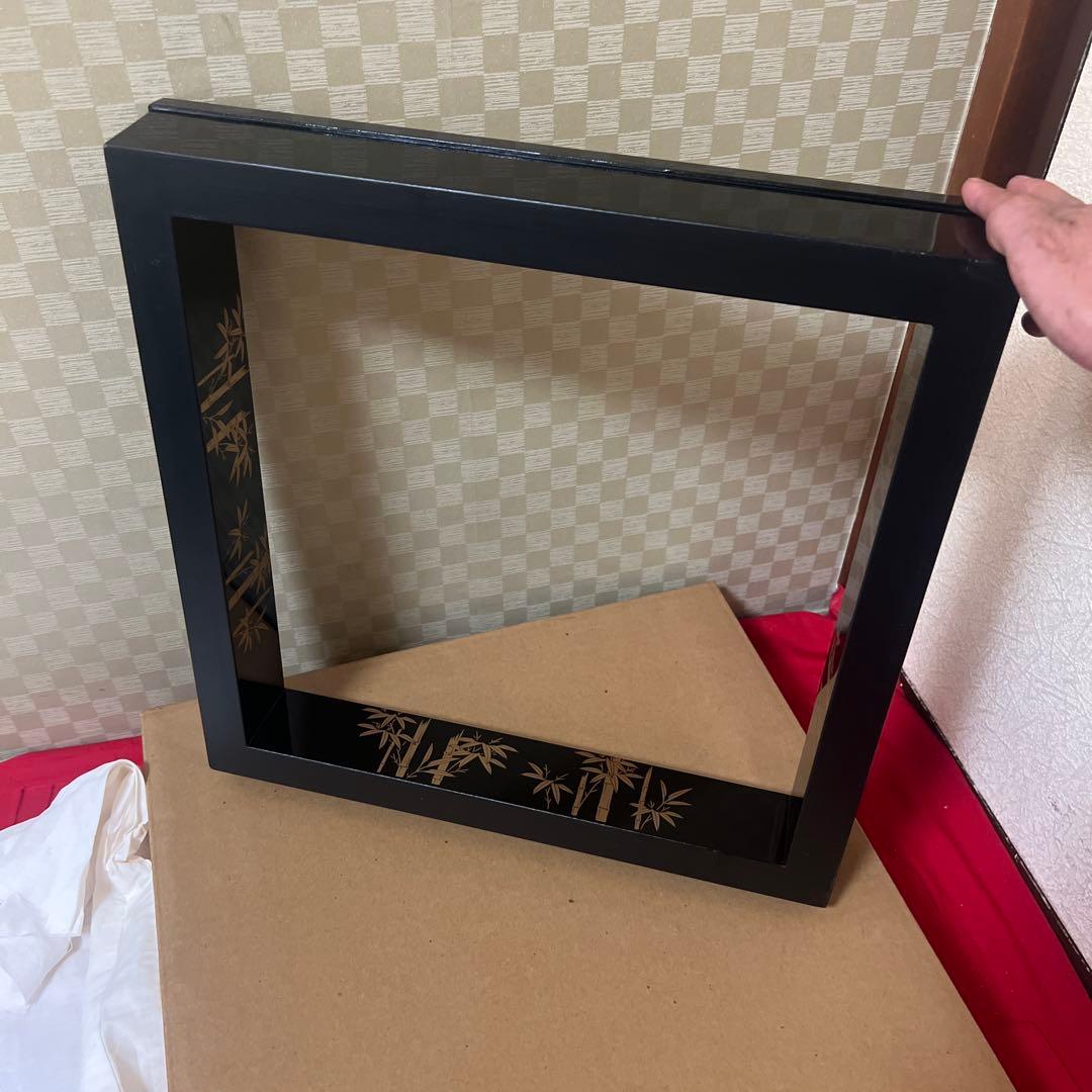 茶道具　金蒔絵　竹林　炉縁