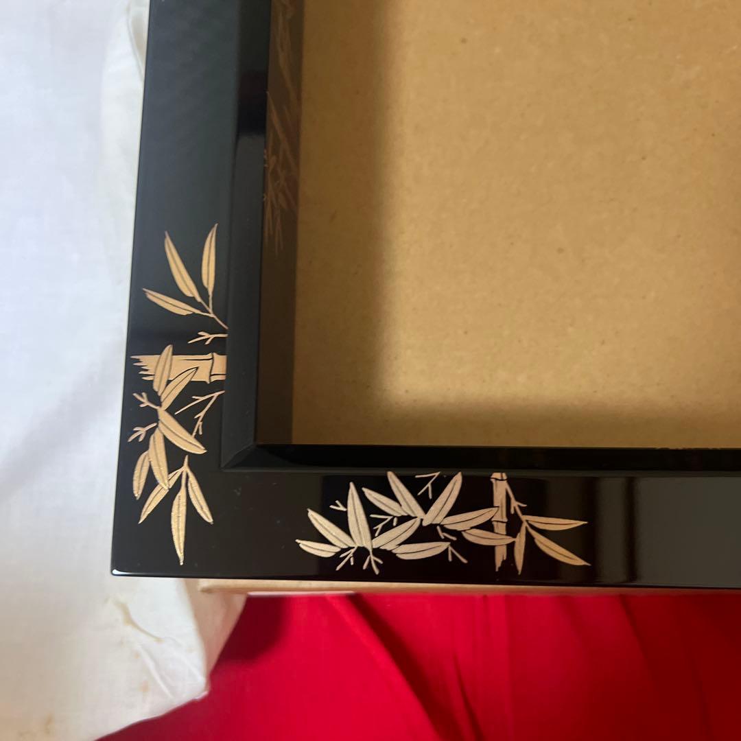 茶道具　金蒔絵　竹林　炉縁