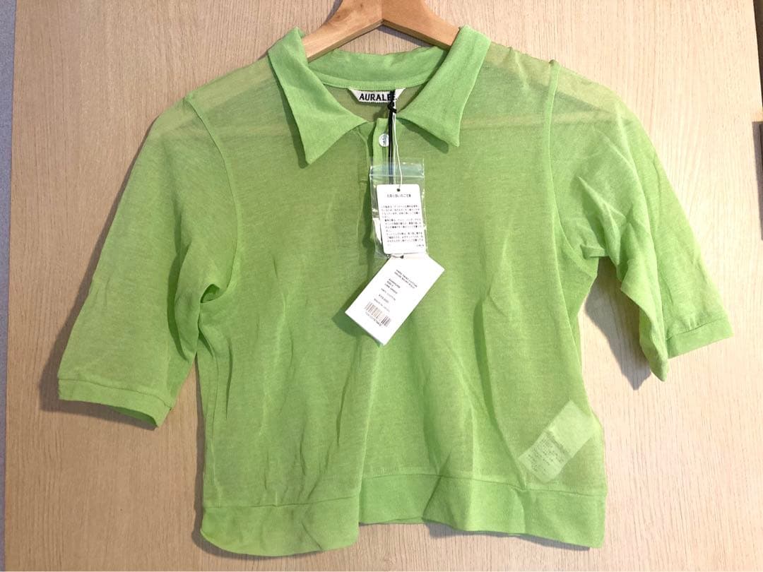 トップス AURALEE  HARD  COTTON GAUZE SHORT POLO