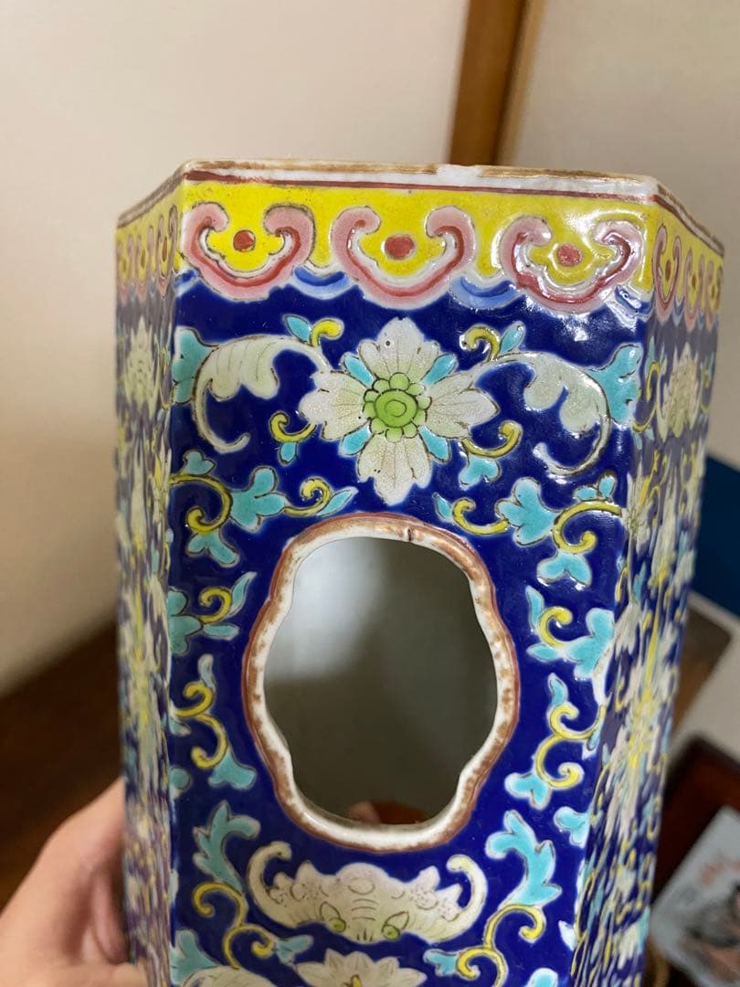 中国美術 帽筒 清時代 嘉慶年製 唐物