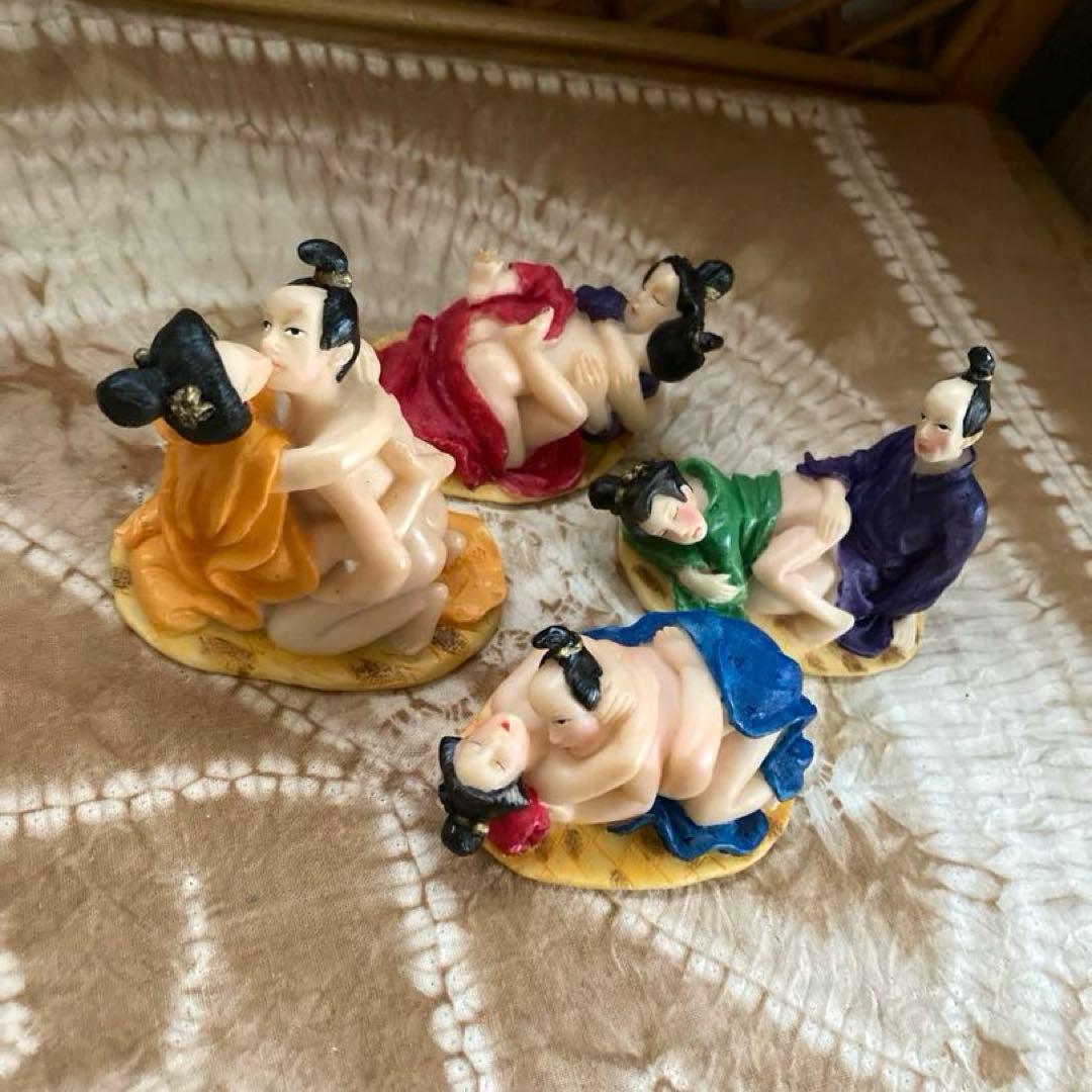 【珍品‼️】　春画陶器人形　置物　骨董品 4体セット
