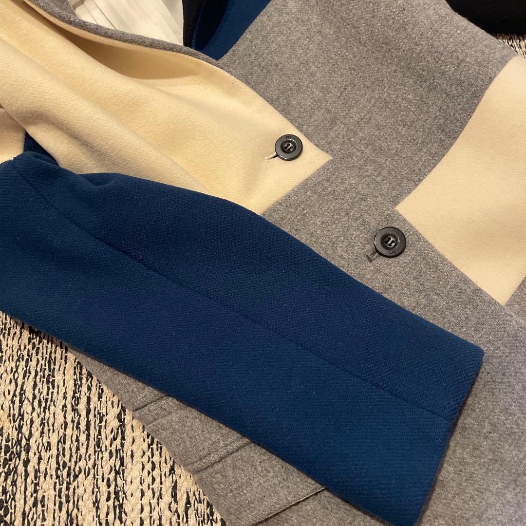 UN3D. カラーブロッキングコート 定価¥85,800