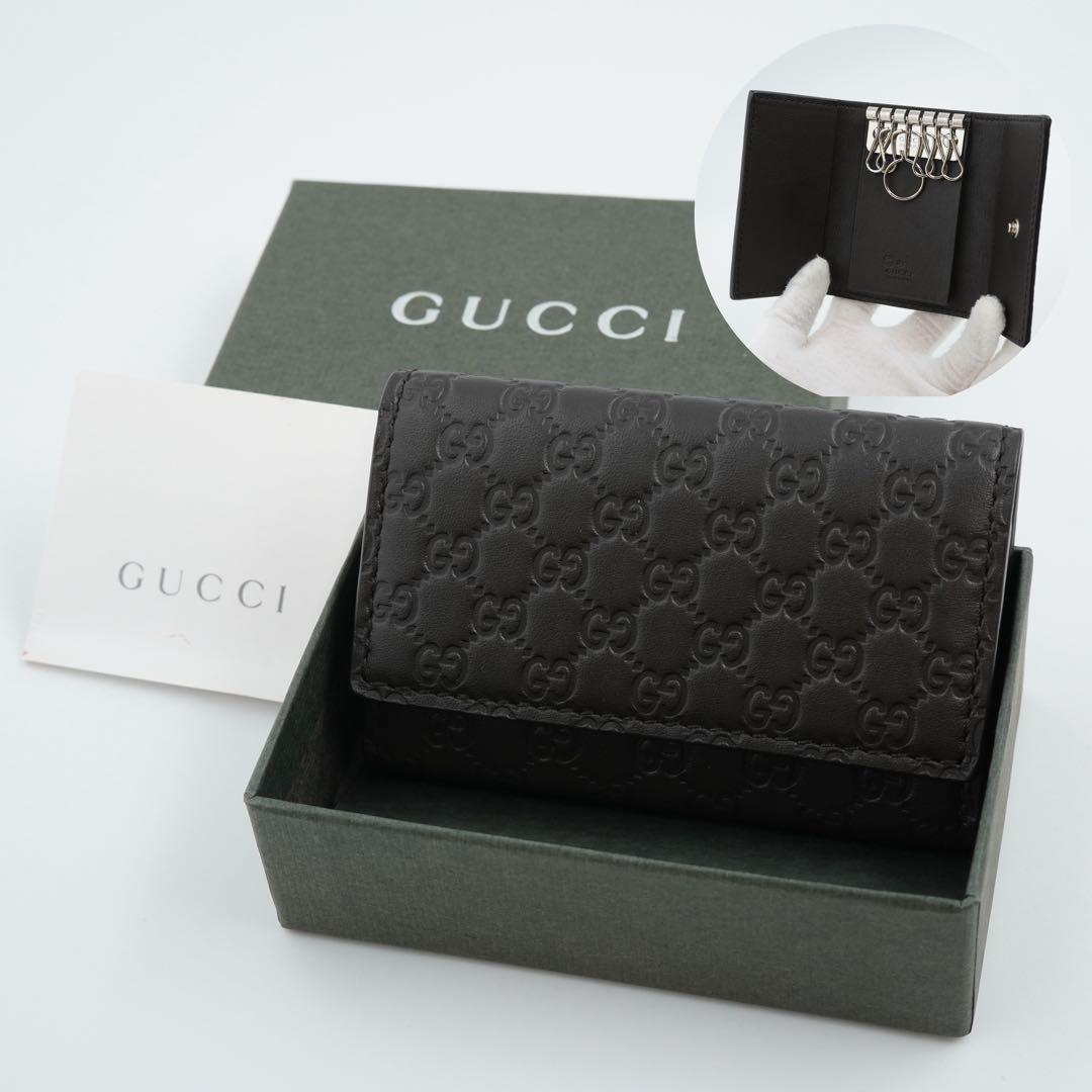 ✨極上美品・箱付き✨　グッチ　キーケース　6連　マイクロシマ　GG レザー
