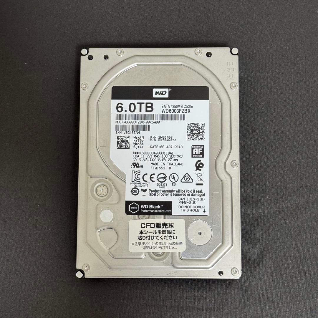 外付けハードディスク・ドライブ Western Digital 6003FZBX Blcak 6TB