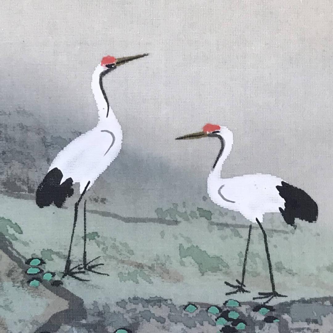 【真作】坂本楽山人/蓬莱山図/祝事山水図/横物/掛軸☆宝船☆AB-640