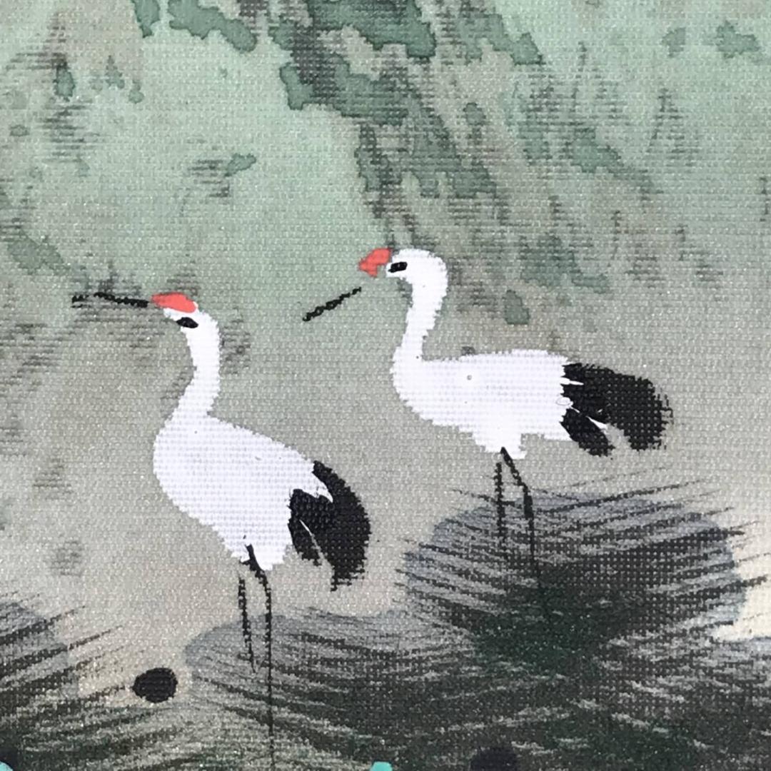 【真作】坂本楽山人/蓬莱山図/祝事山水図/横物/掛軸☆宝船☆AB-640