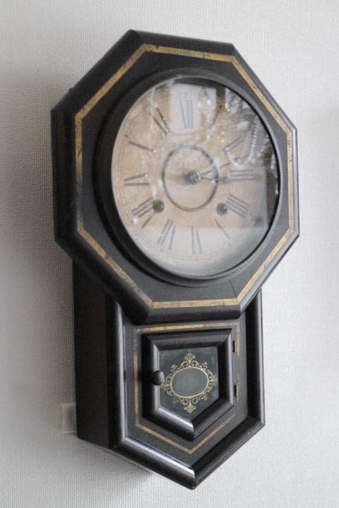 明治27年 アンティーク 京都時計 八角 掛時計 柱時計 振り子 動作品