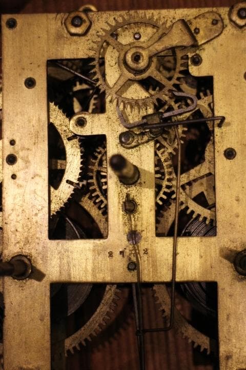 明治27年 アンティーク 京都時計 八角 掛時計 柱時計 振り子 動作品