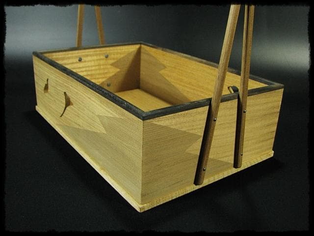 鵬雲斎好 銀杏透 手付 松皮菱 莨盆 山本貞斎 京指物 煙草盆 茶道具 f233