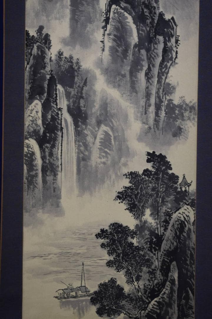 不詳/作者不詳/江佳色/山水図/布袋屋掛軸HE-146