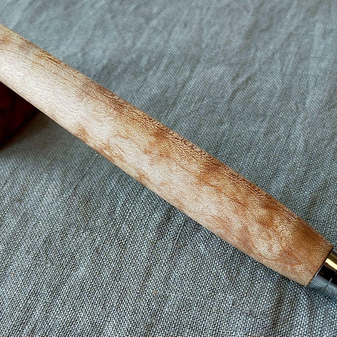 ハンドメイド　木軸シャープぺン　楓　縮杢　泡杢　0.5mm　ウッドペン　天然木