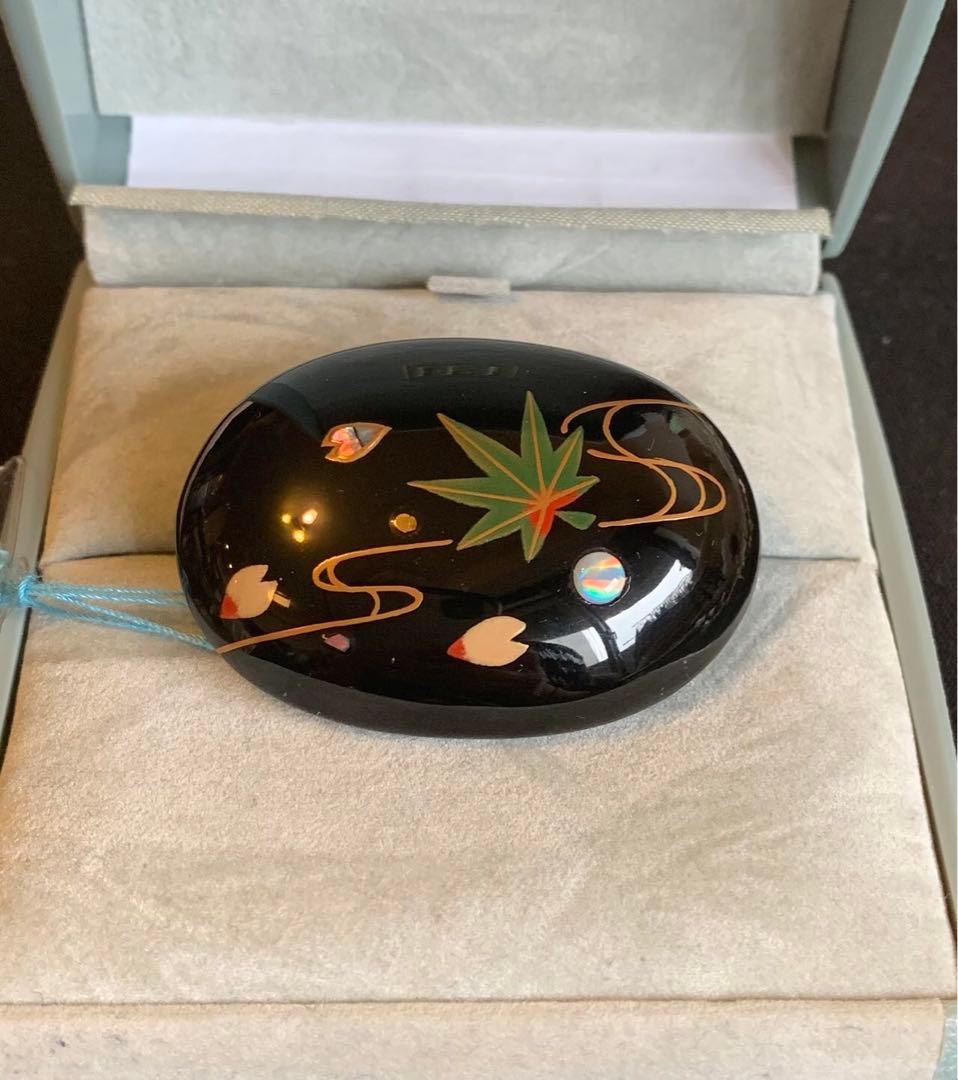 K18 刻印　帯留め　美品　蒔絵アンティーク懐古調