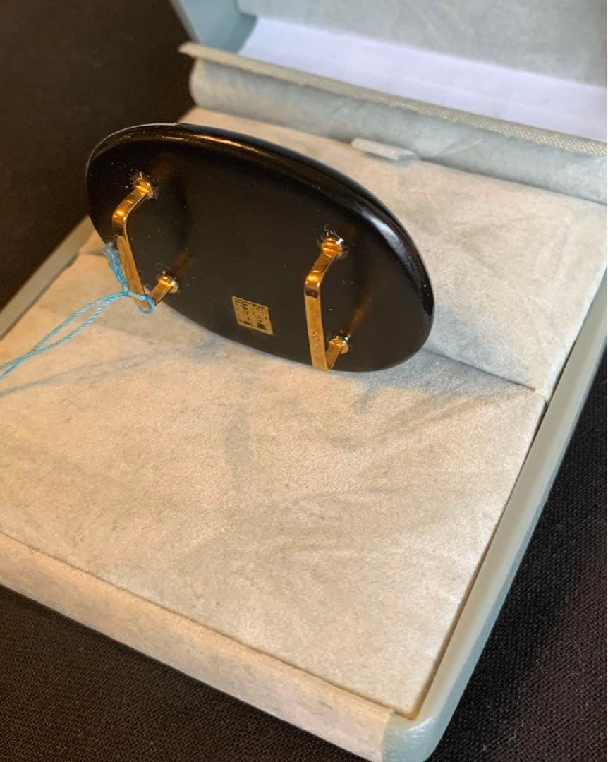 K18 刻印　帯留め　美品　蒔絵アンティーク懐古調