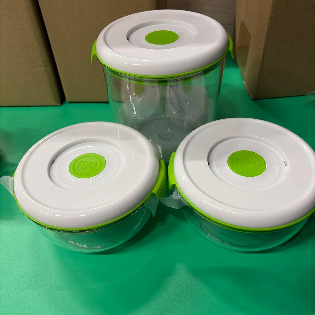 未使用品　フォーサ本体、コンテナセット　真空コンテナB 縦長　中３個セット