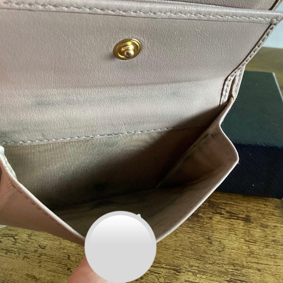 プラダ　PRADA 二つ折り財布 レザー　ベージュ　ピンク