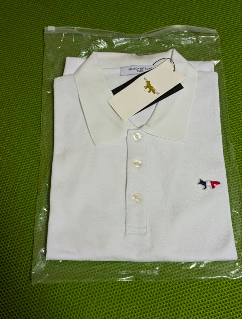 メゾンキツネ　トリコロールフォックス　ユニセックス　ポロシャツ　Ｓ　ホワイト