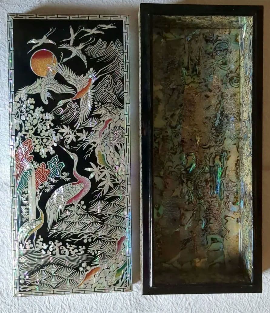 韓国螺鈿細工　花鳥図　小物入れ　ジュエリーケース　伝統工芸品　高級　志岡