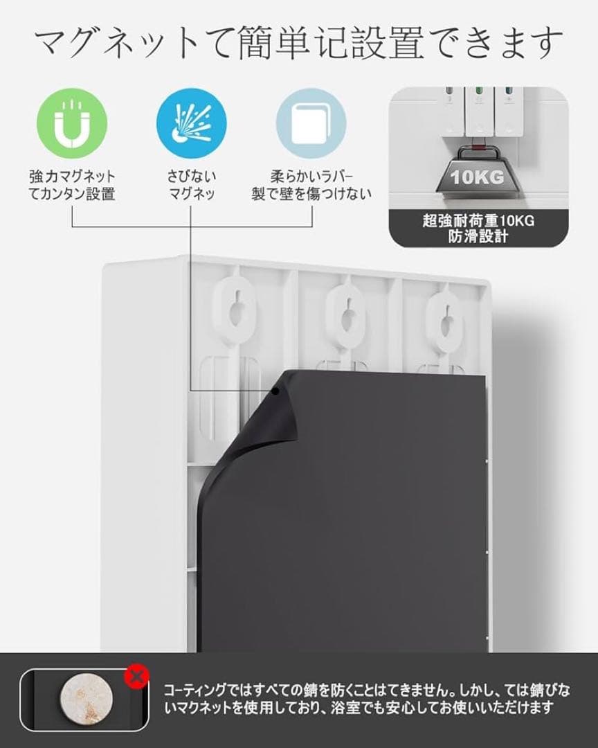 ❣️未使用❣️シャンプーボトル3個壁掛けタイプ各400ML ホワイト